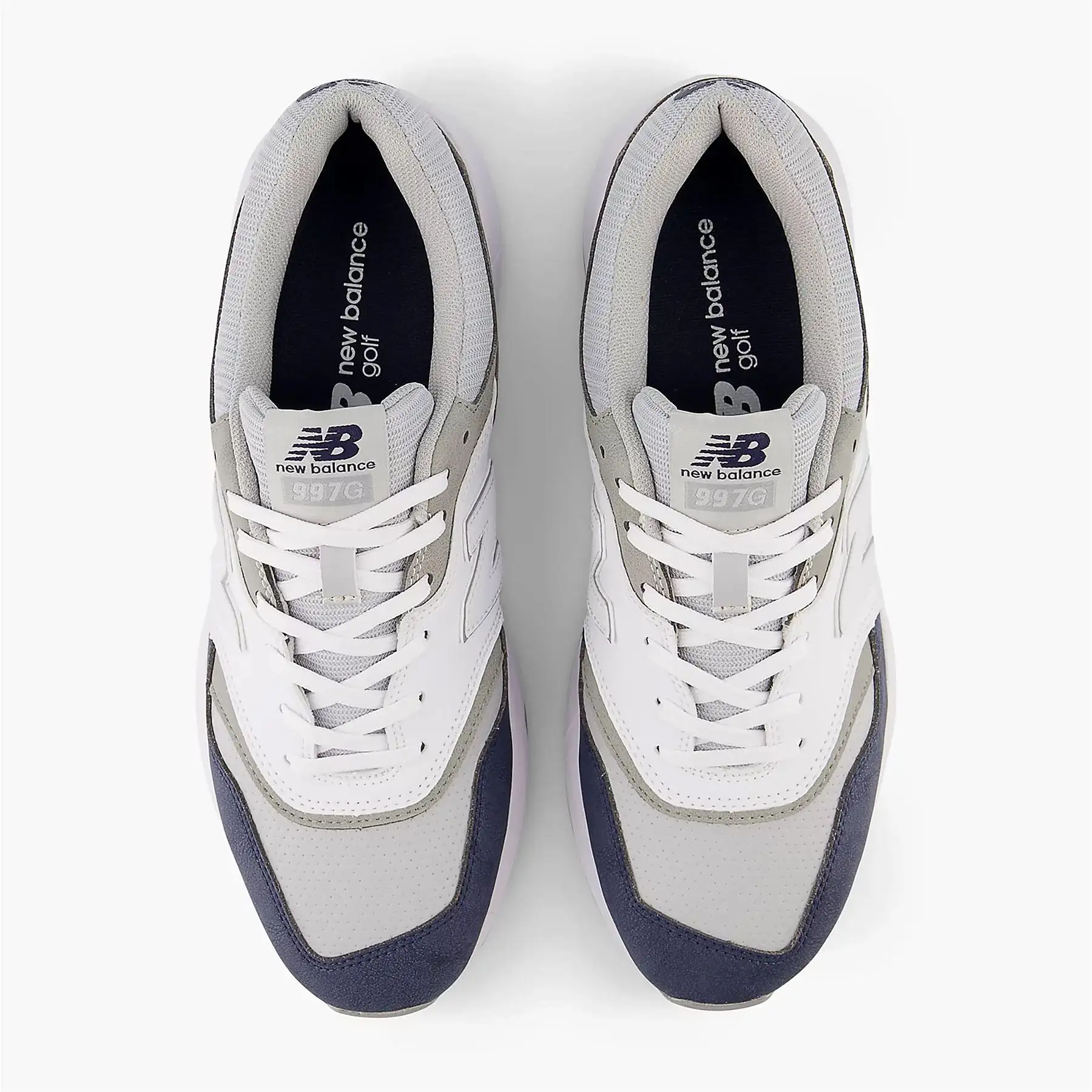 997 Waterproof Spiked Golf Shoes White/Navy - SS24