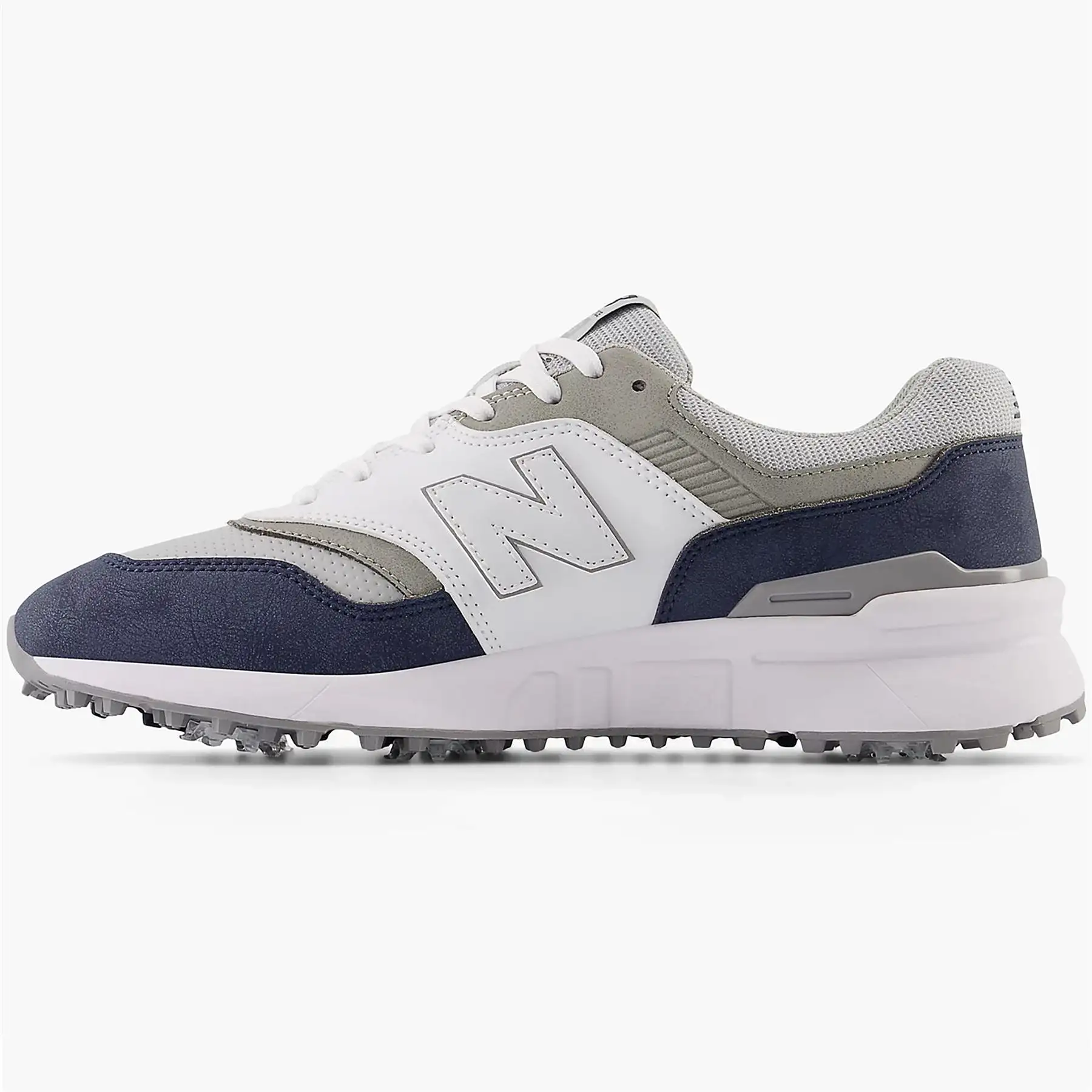 997 Waterproof Spiked Golf Shoes White/Navy - SS24