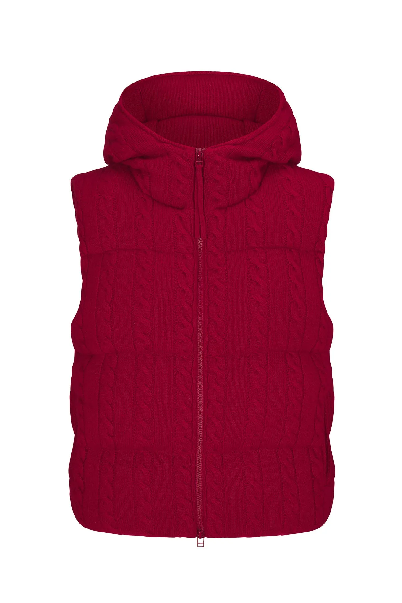 ADELINE CABLE KNIT PUFFER VEST