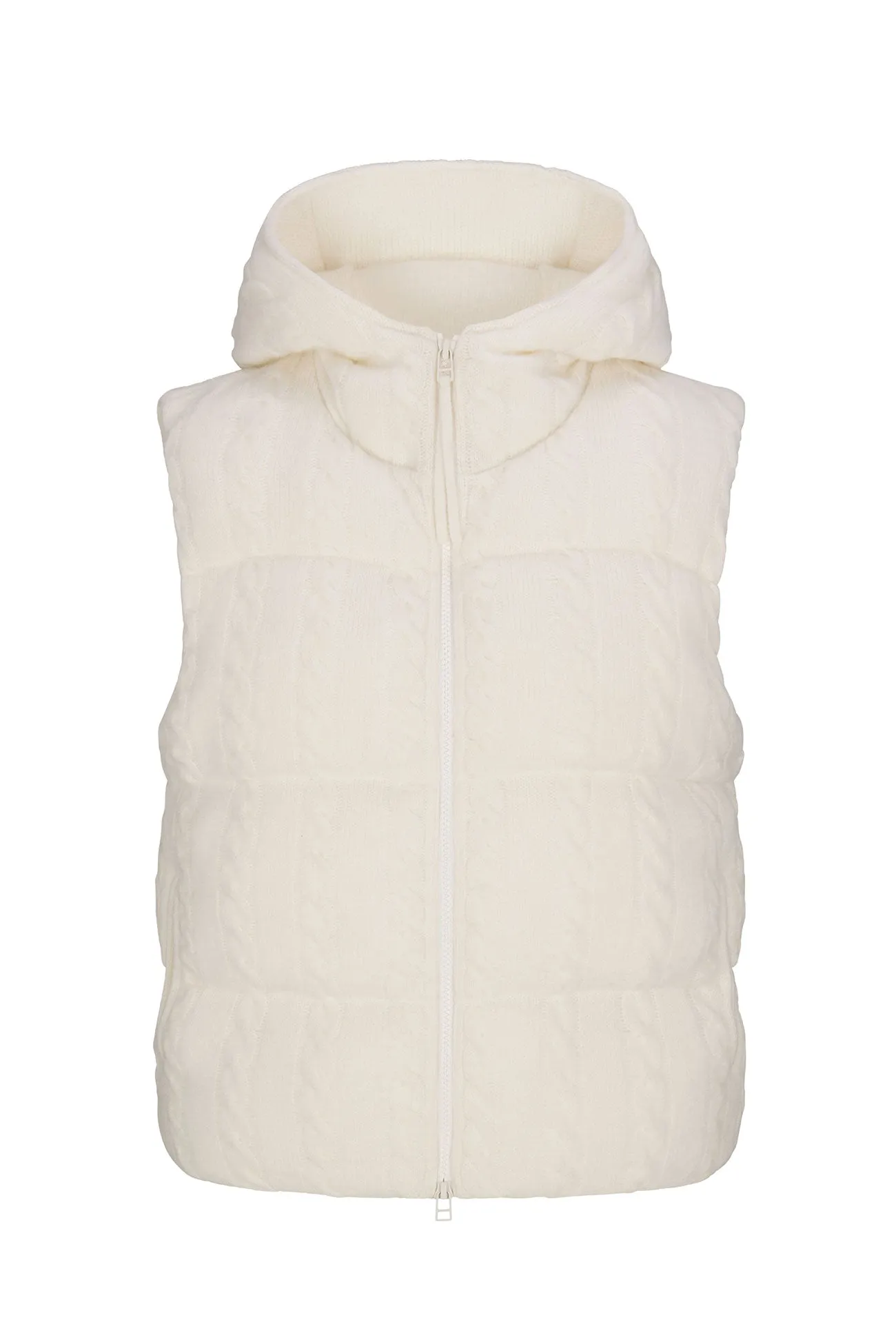 ADELINE CABLE KNIT PUFFER VEST