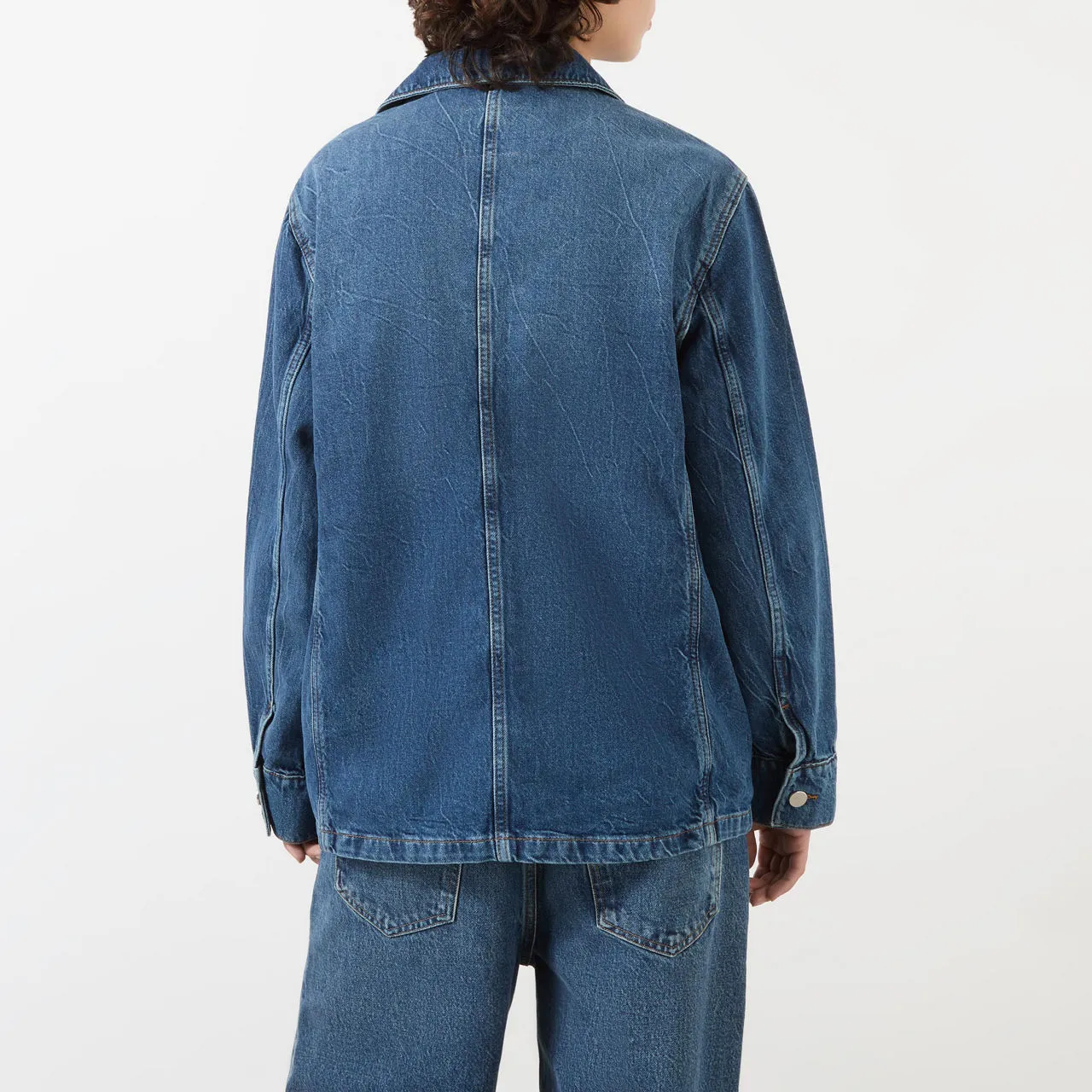 ANINE BING Alden Cargo Denim Jacket - Artic Blue