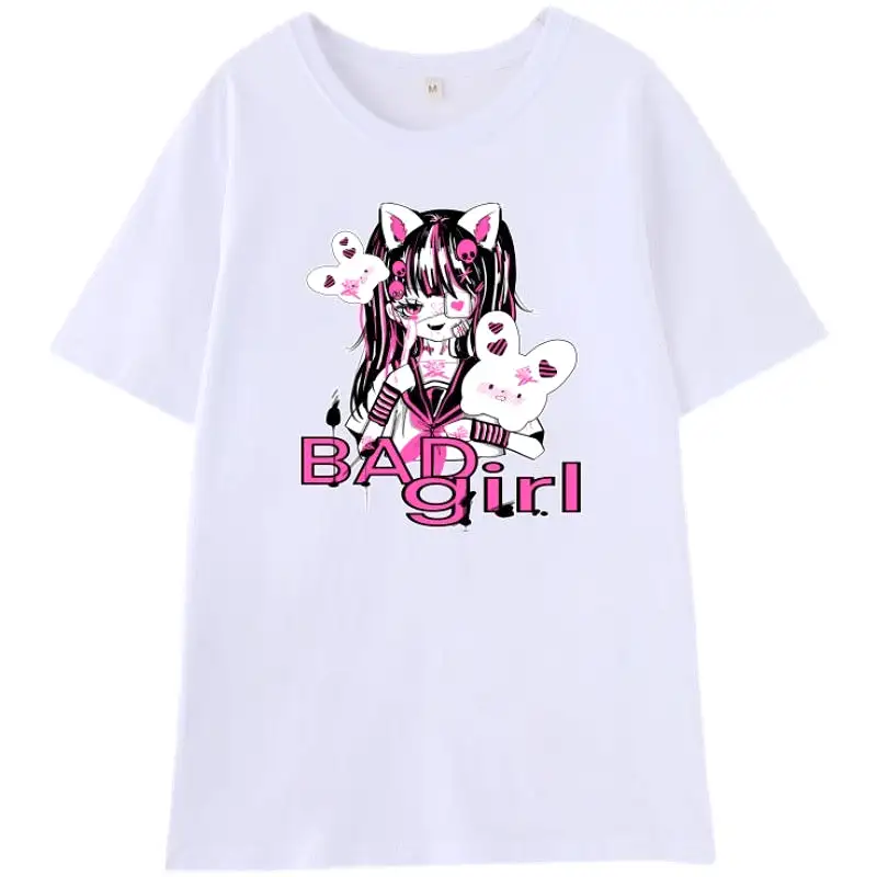 “BAD GIRL” SWEET JK PRINTING OVERSIZE T-SHIRT BY60008