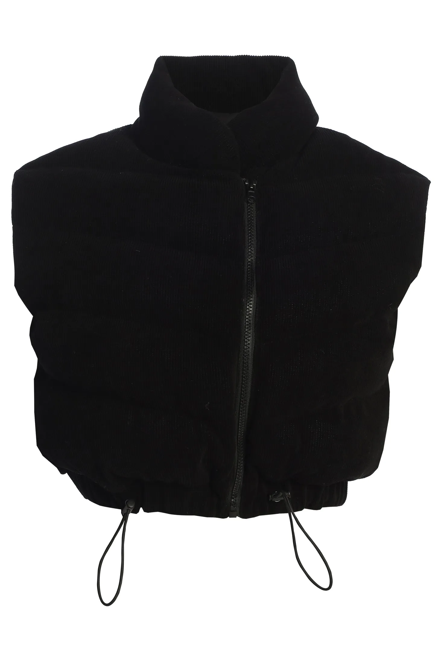 Black Delma Ribbed Puffer Vest