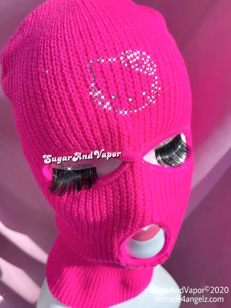 Custom Bling Y2K Decorated Knitted Ski Mask