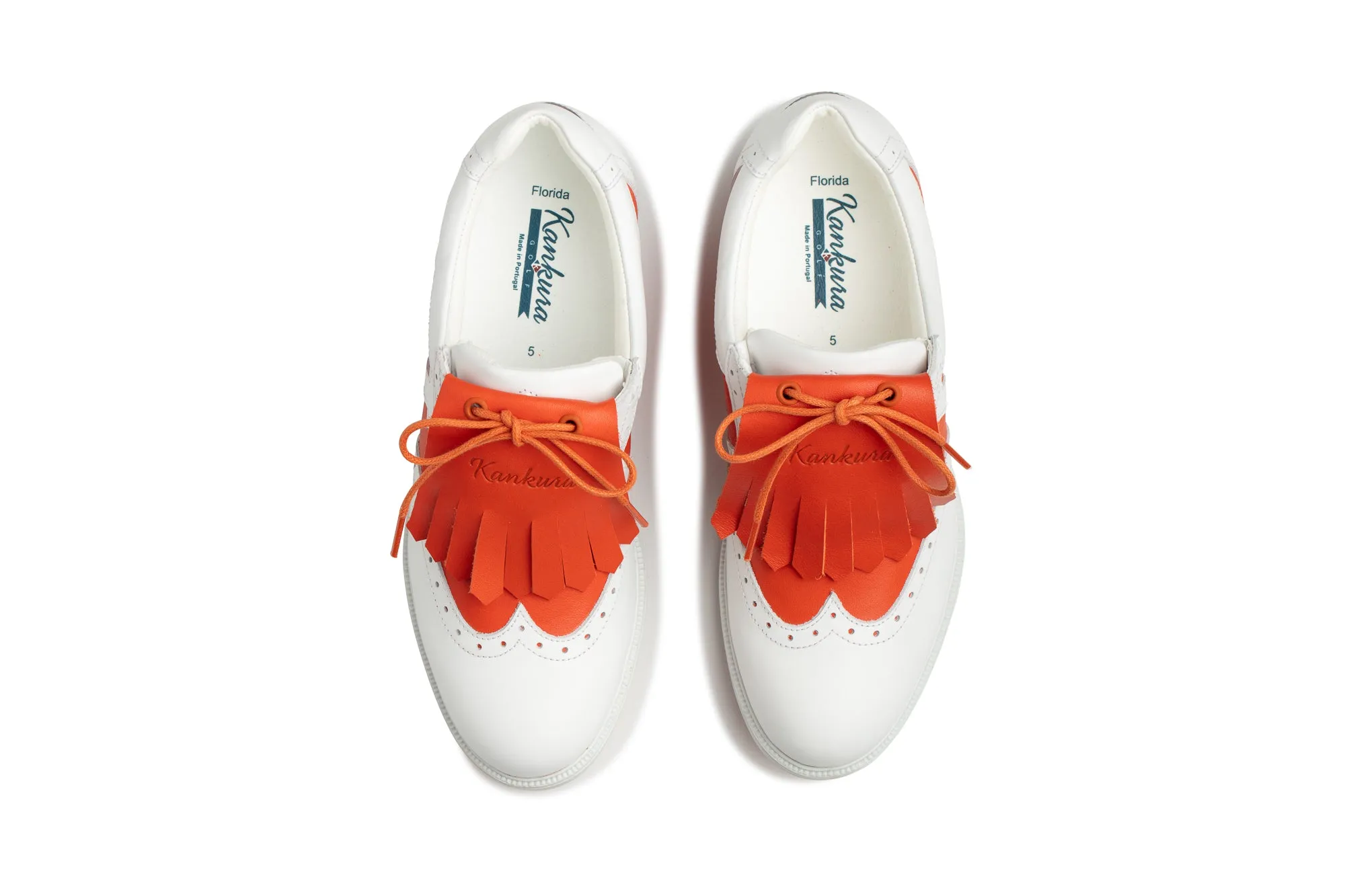 Florida 02   White|Orange   Women's Golf Shoes FL002 07