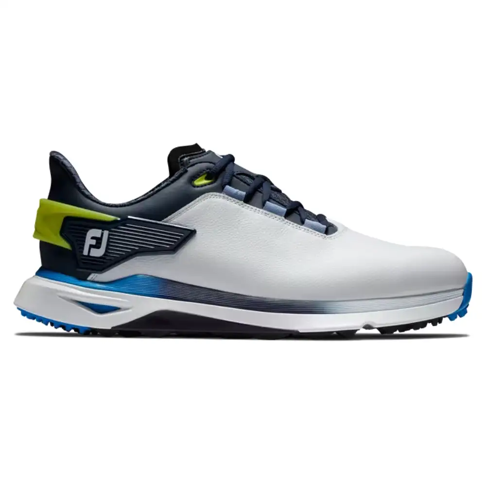 FootJoy Mens Pro/SLX Spikeless Laced Shoes - White/Navy/Blue