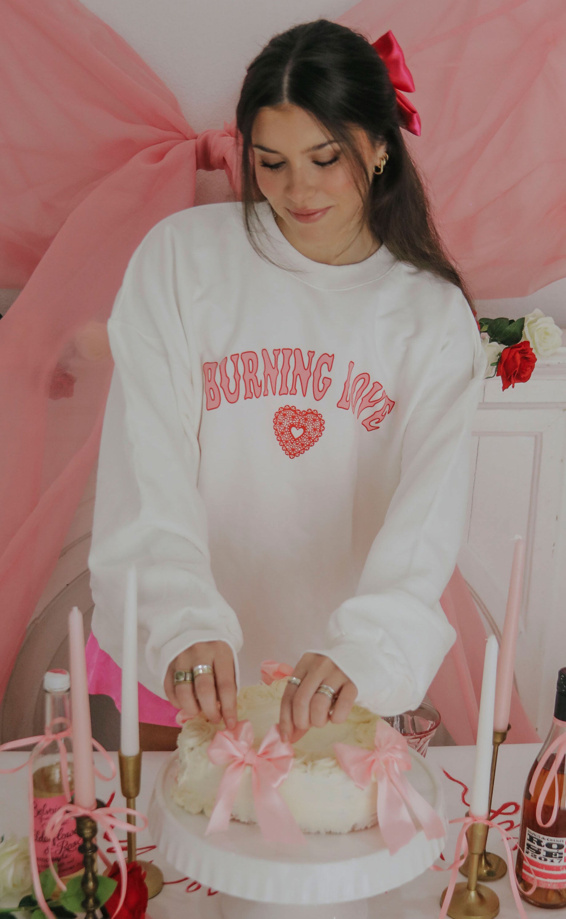 friday + saturday: burning love sweatshirt