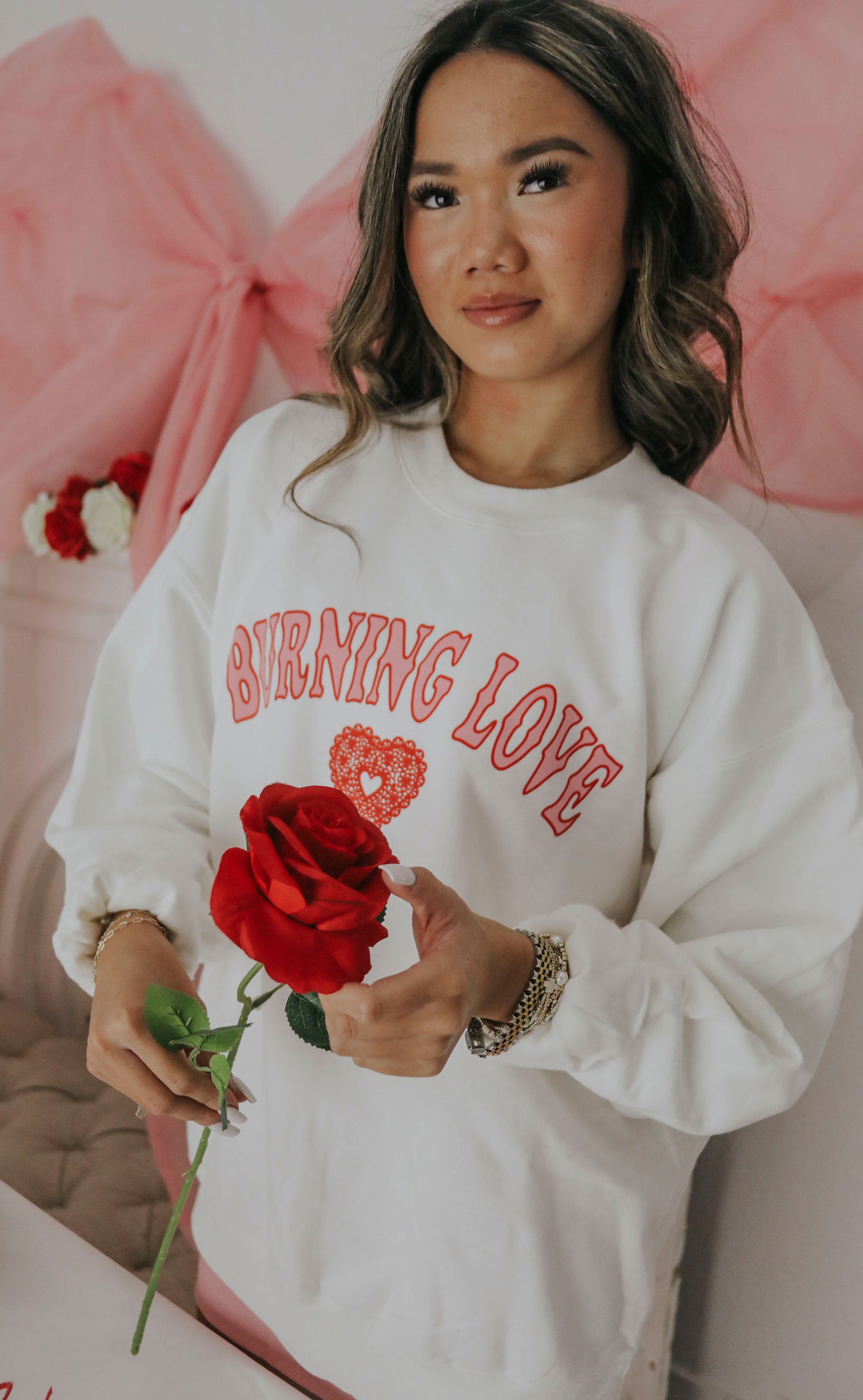 friday + saturday: burning love sweatshirt