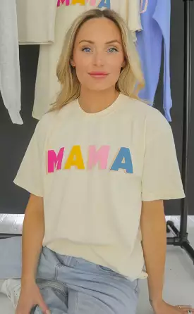 friday + saturday: mama color block t shirt