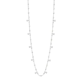 Gigi Supreme Classic 10 Diamond Necklace, Opal, White Gold, 23.6