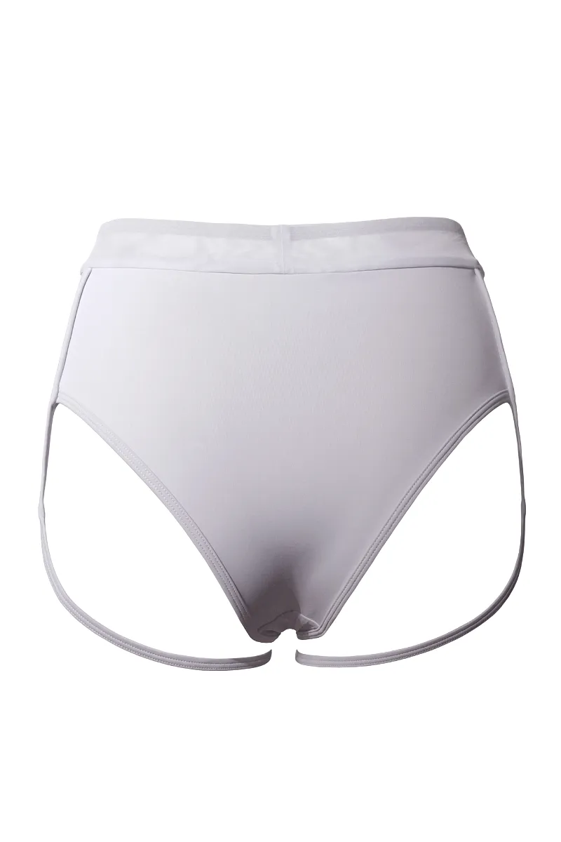 Hamade Activewear Mesh-side Garter Bottoms - Light Grey