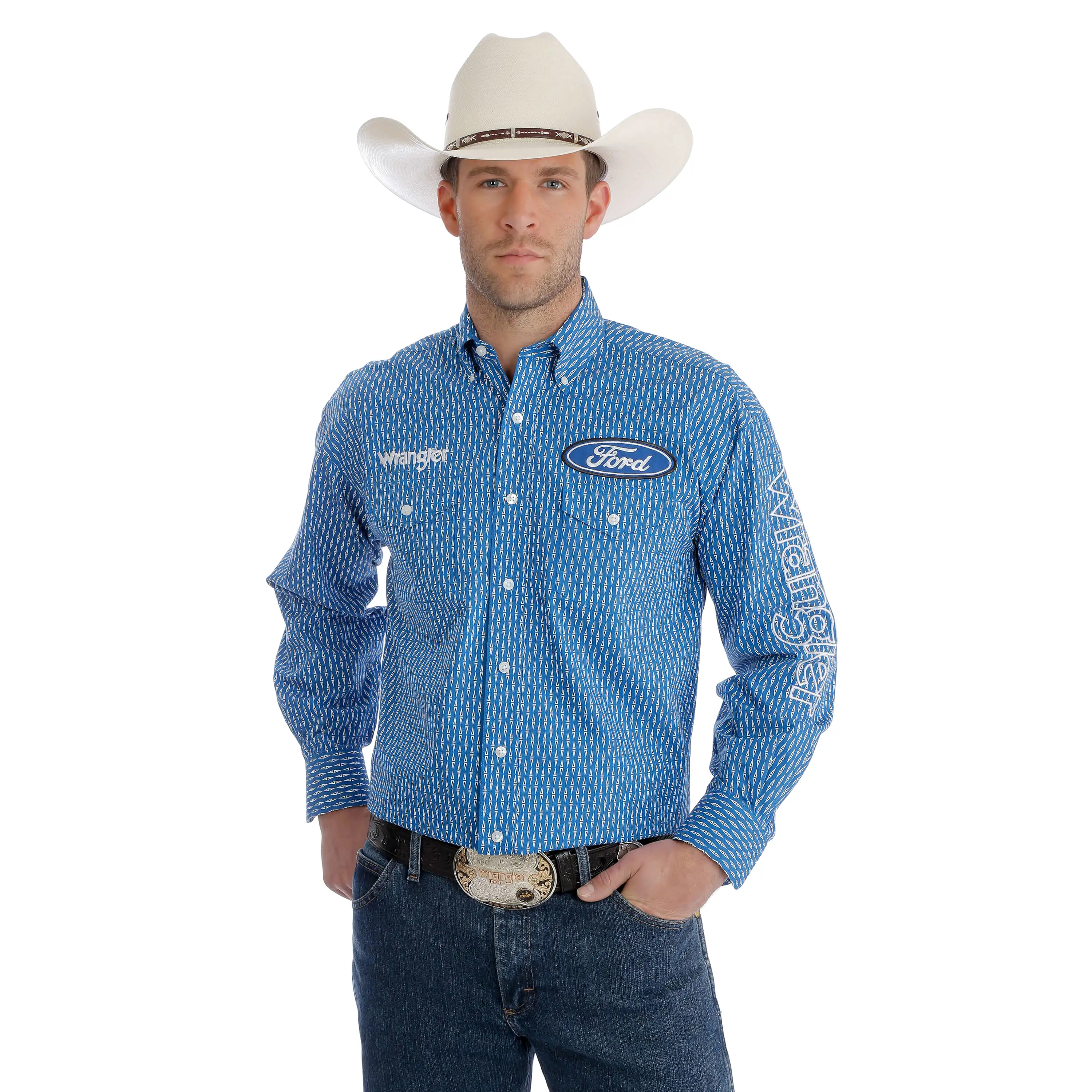 Men's Wrangler and Ford Logo Long Sleeve Shirt