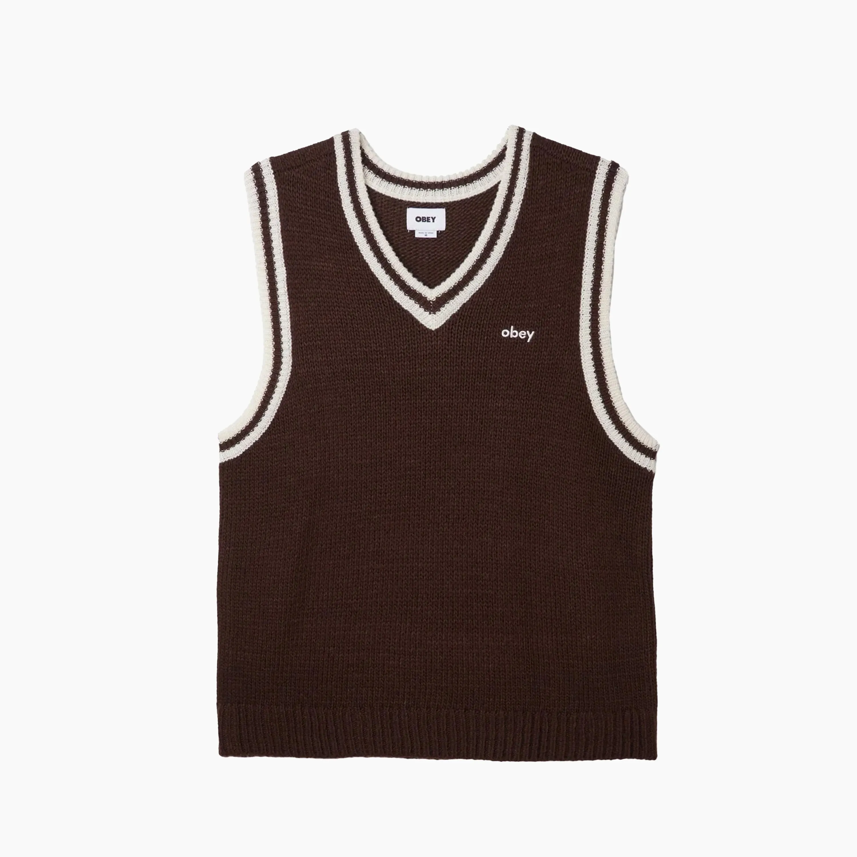 OBEY CLOTHING ALDEN SWEATER VEST JAVA BROWN MULTI - 151000070