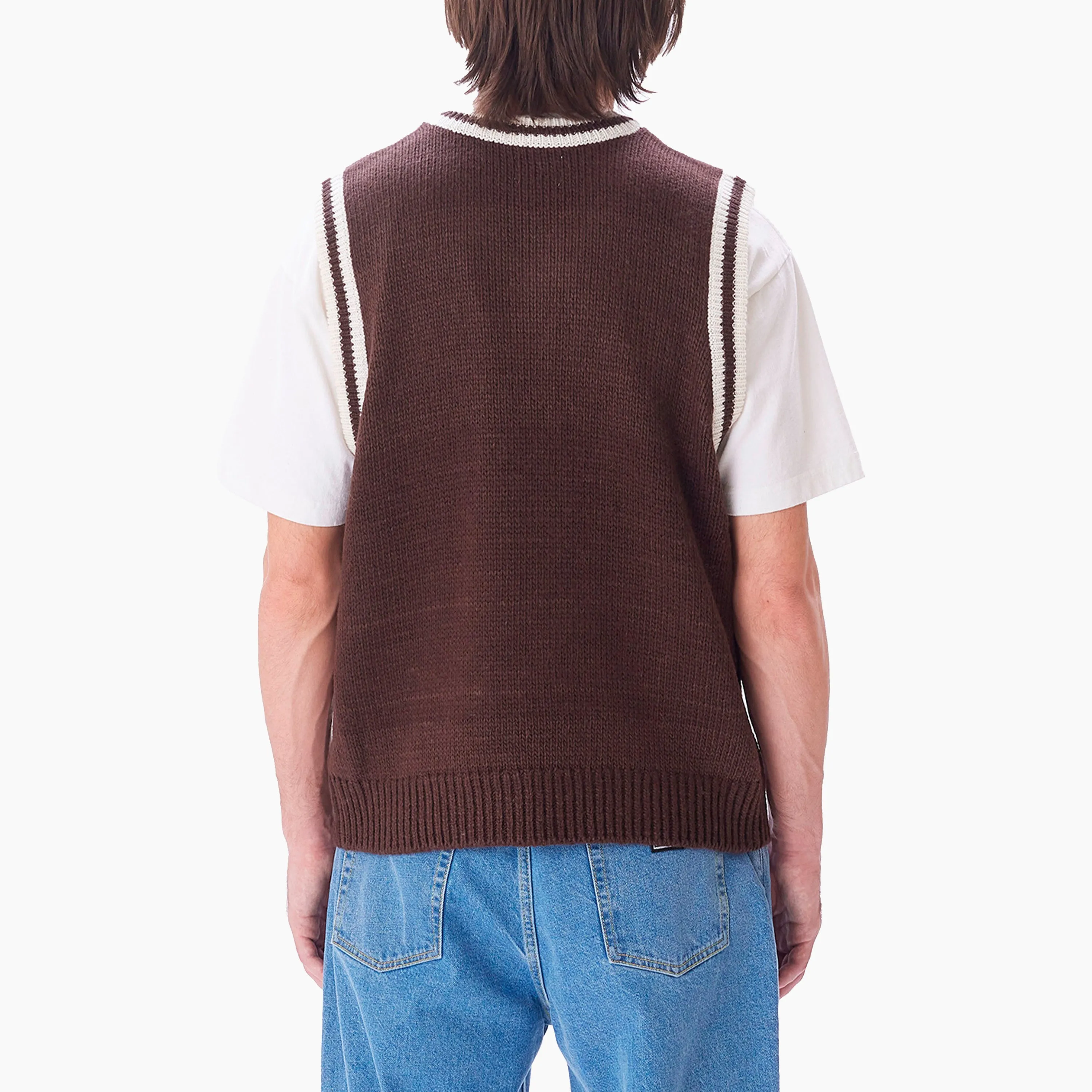 OBEY CLOTHING ALDEN SWEATER VEST JAVA BROWN MULTI - 151000070