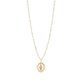 Petite Madone Supreme White diamond necklace, Yellow Gold, 16.5