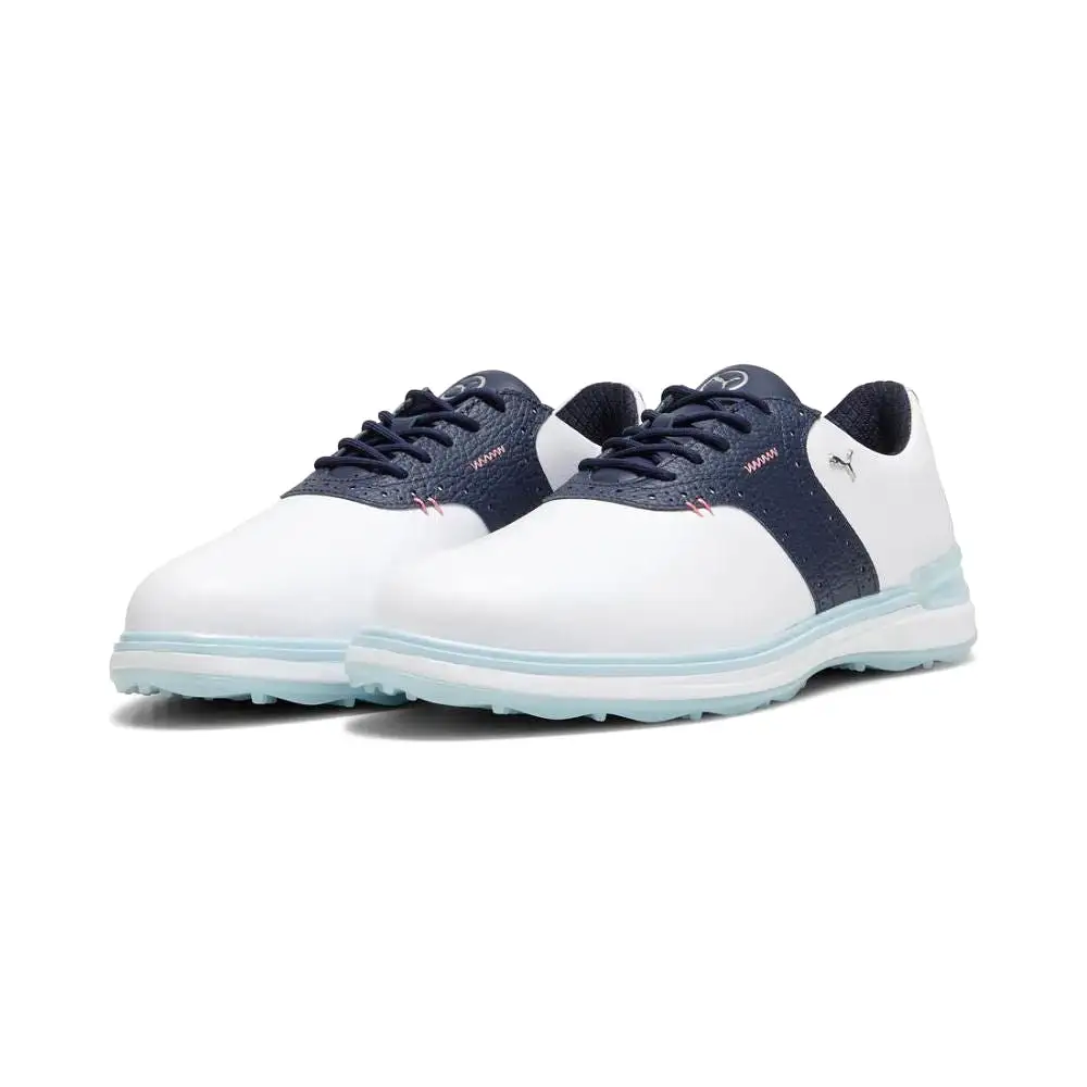 Puma Men's AVANT Spikeless Golf Shoes - Puma White/Deep Navy