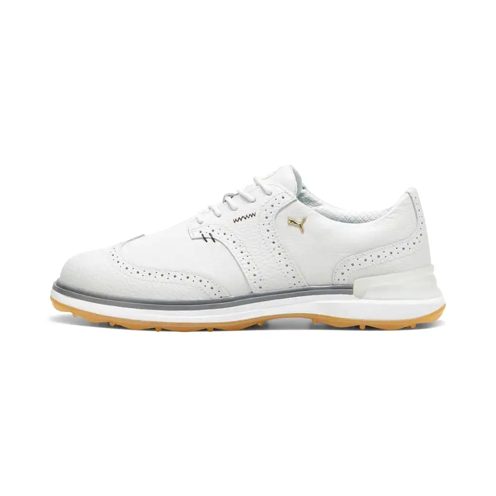 Puma Men's AVANT Wingtip Spikeless Golf Shoes - Feather Gray/Slate Gray