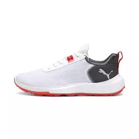 Puma Men's FUSION CRUSH SPORT Wide Spikeless Golf Shoes - Puma White /Dark Coal