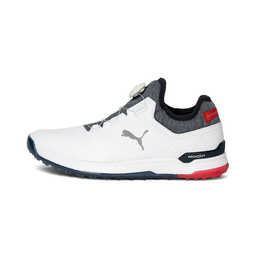 Puma Men's Proadapt Alphacat Disc Golf Shoes White/Navy/Red