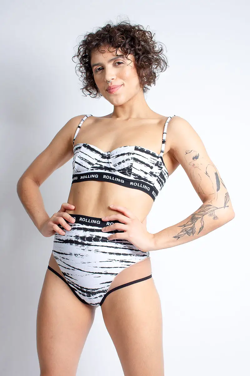 Rolling Alpha Balconette Top - Zebra