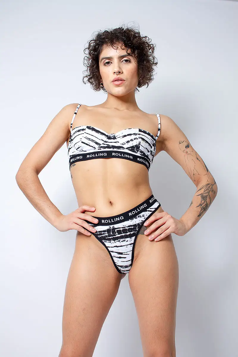 Rolling Alpha Balconette Top - Zebra