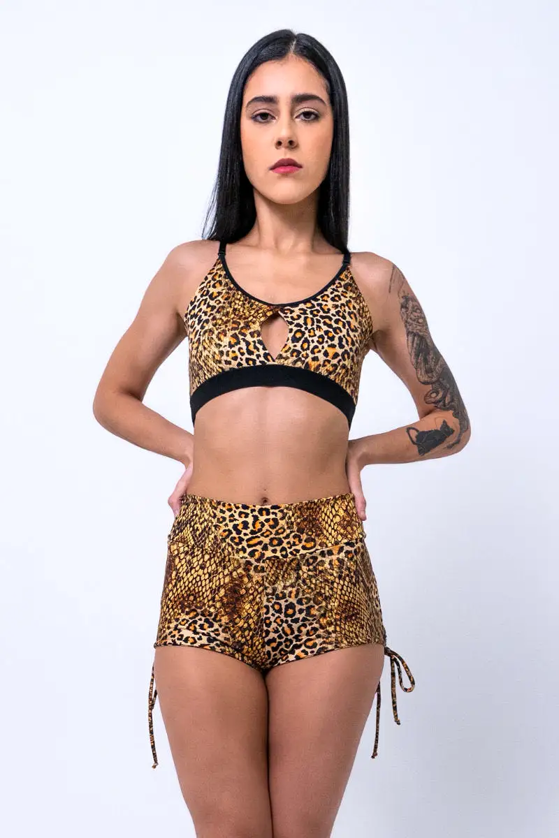 Sorte Full Moon Top - Snake-Leopard