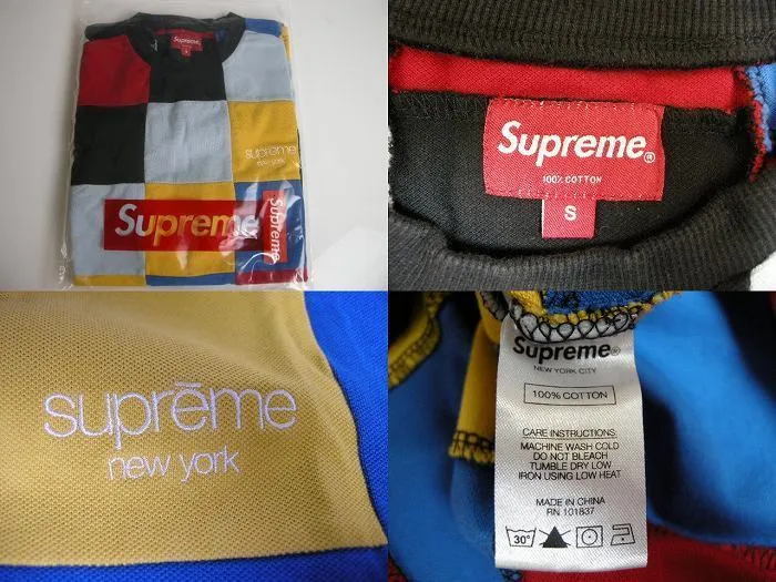 Supreme  |18AW ◆ Size S ◆ Supreme Patchwork Pique Tee T-shirt Red