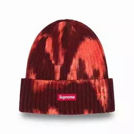 Supreme Beanie 'Overdyed' Splatter Red SS24