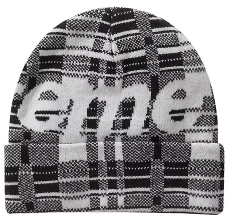 Supreme Big Logo Beanie Beanie (FW23) White Plaid