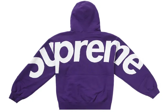 Supreme Big Logo Jacquard Hooded Sweatshirt Purple