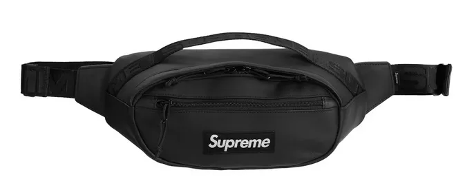 Supreme Leather Waist Bag Black