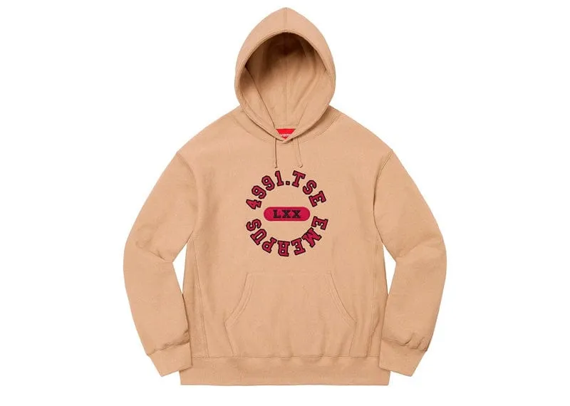 Supreme Reverse Hooded Sweatshirt Dark Tan