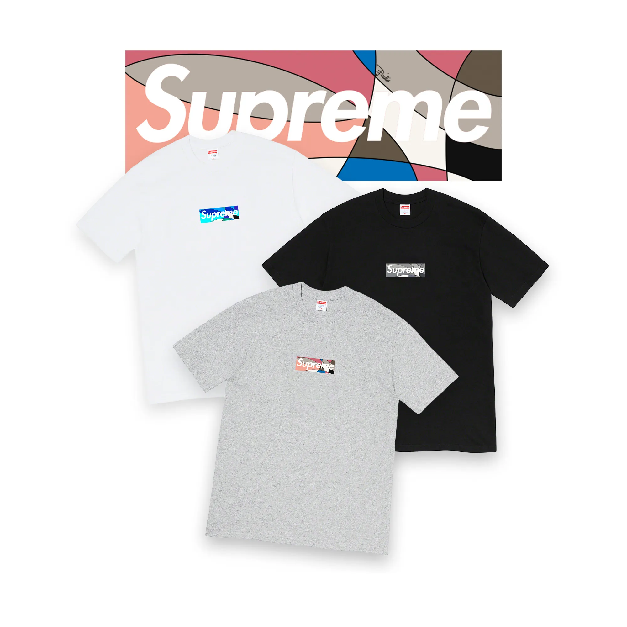 Supreme  |Supreme Emilio Pucci Box Logo Tee