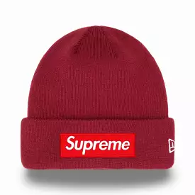 Supreme x New Era Beanie 'Box Logo' Cardinal FW22