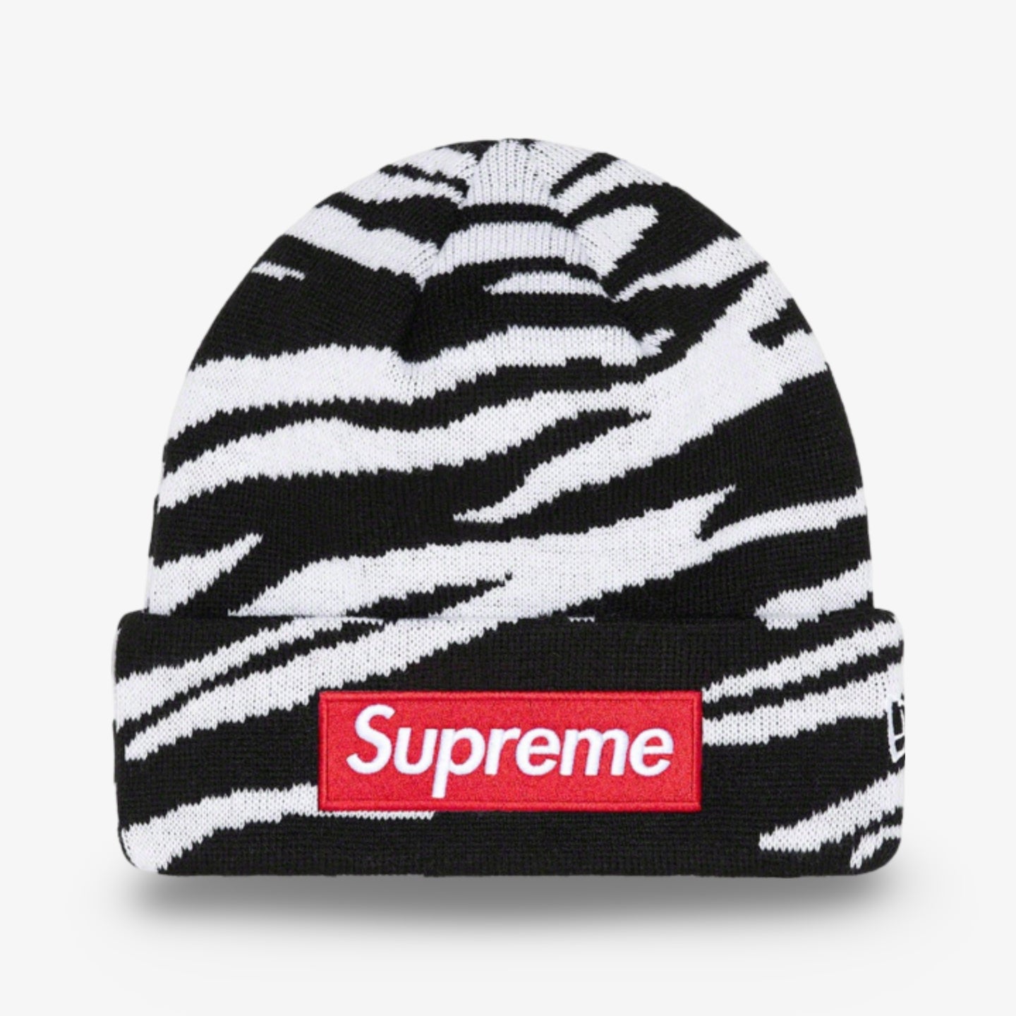 Supreme x New Era Beanie 'Box Logo' Zebra FW22