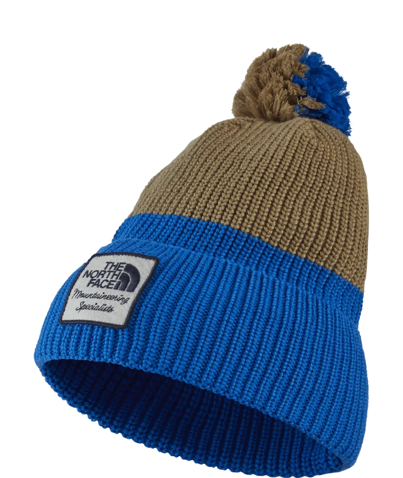 The North Face Heritage Pom Beanie Tan Blue