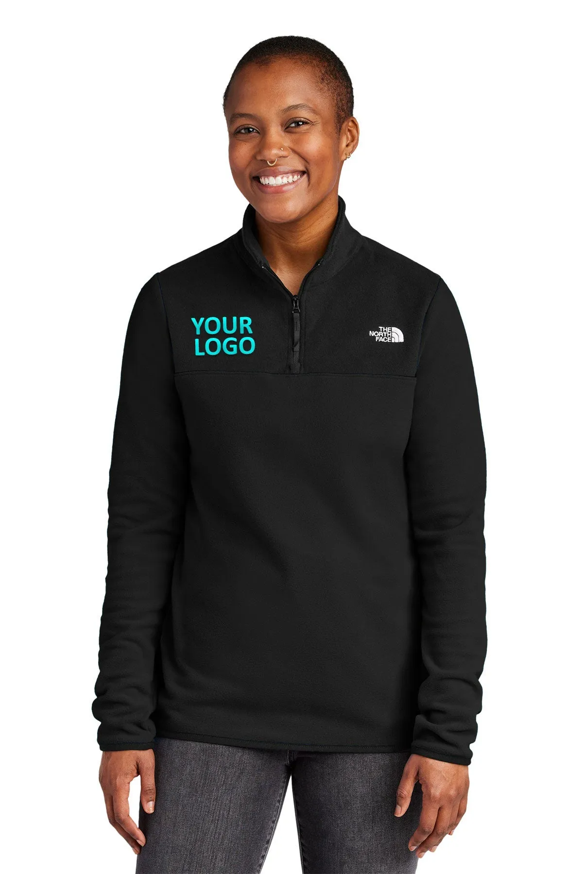 The North Face Ladies Glacier Custom Fleece 1/4 Zips, Black