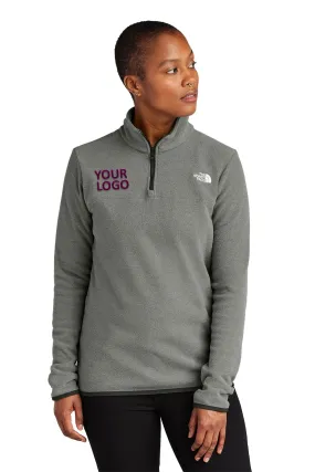 The North Face Ladies Glacier Custom Fleece 1/4 Zips, Medium Grey Heather