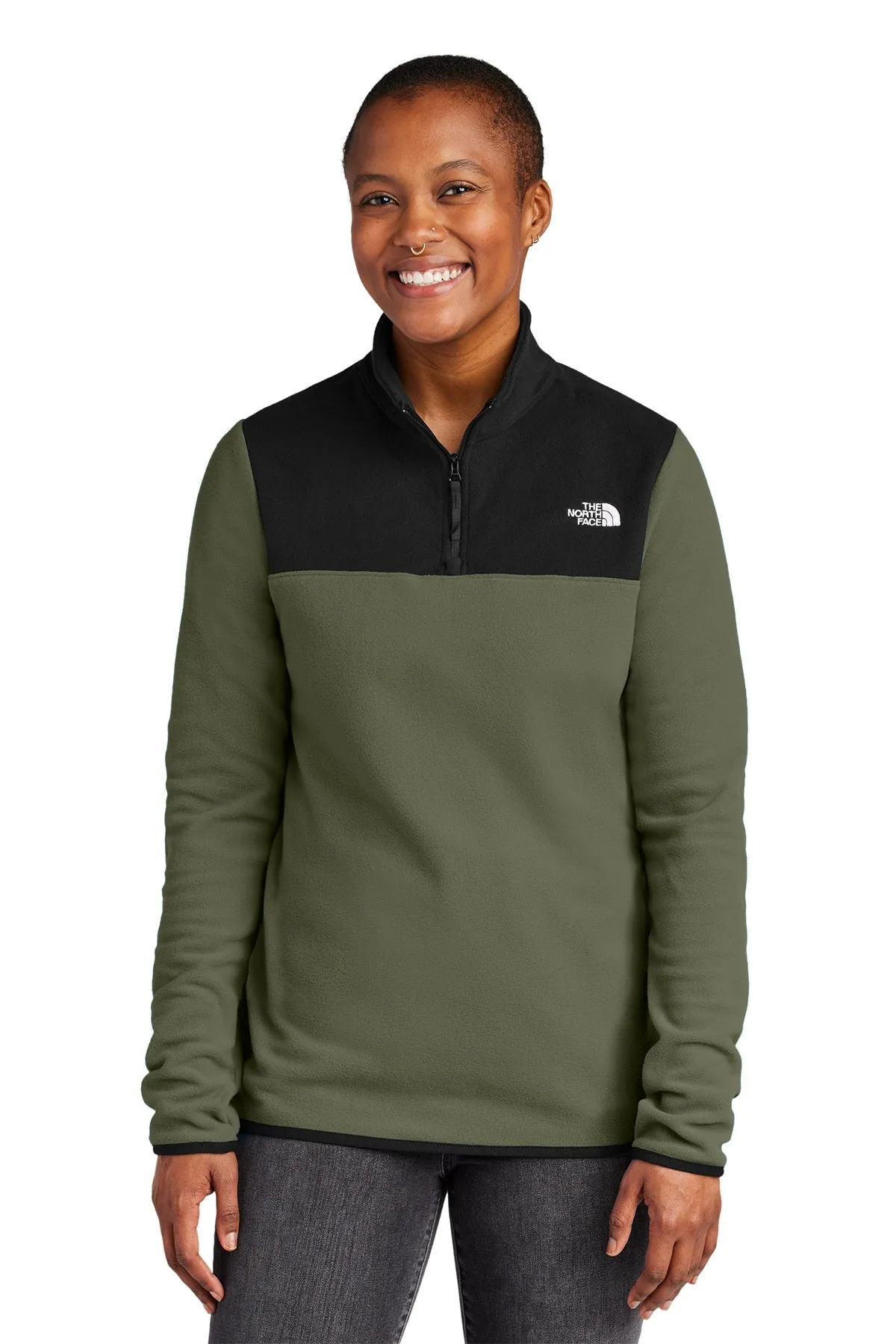 The North Face Ladies Glacier Custom Fleece 1/4 Zips, New Taupe Green