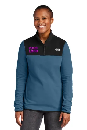 The North Face Ladies Glacier Custom Fleece 1/4 Zips, Shady Blue