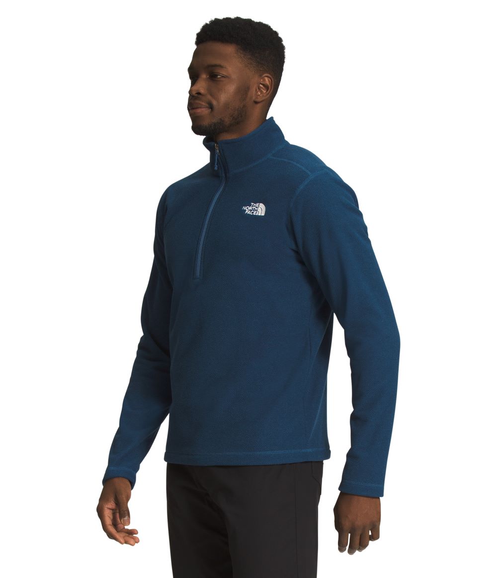 'The North Face' Men's Textured Cap Rock 1/4 Zip Fleece - Shady Blue