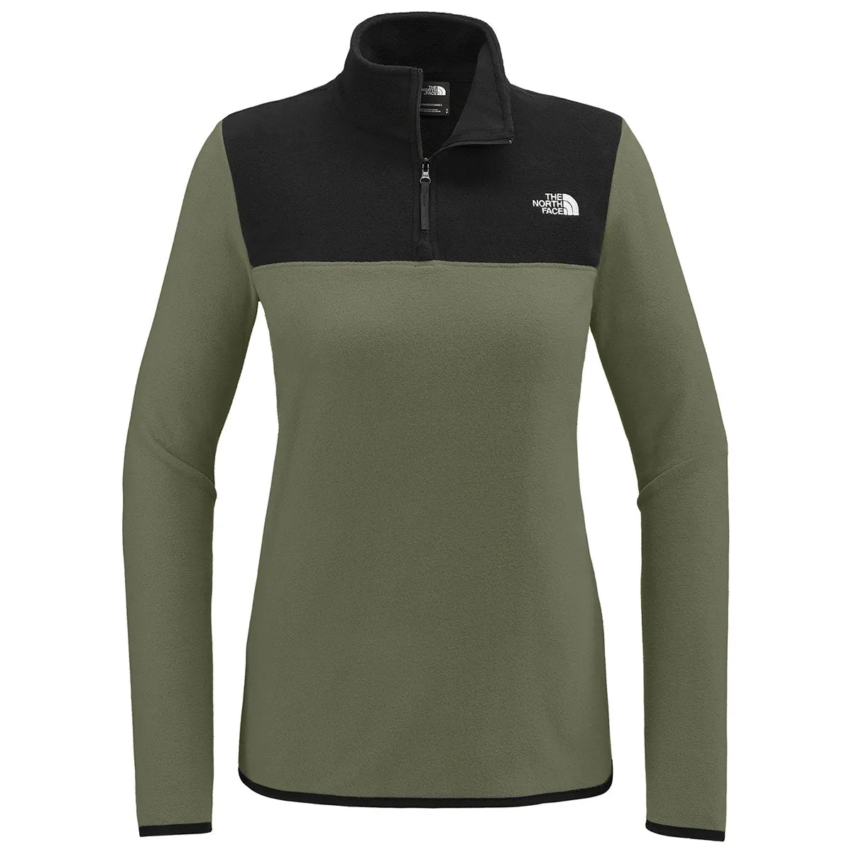 The North Face Women's New Taupe Green/ TNF Black Glacier 1/4-Zip Fleece