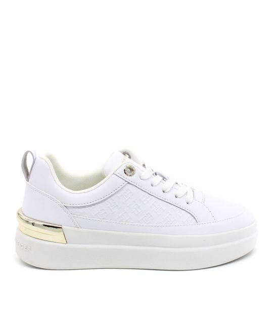 TOMMY HILFIGER Lux Court Monogram Trainer White