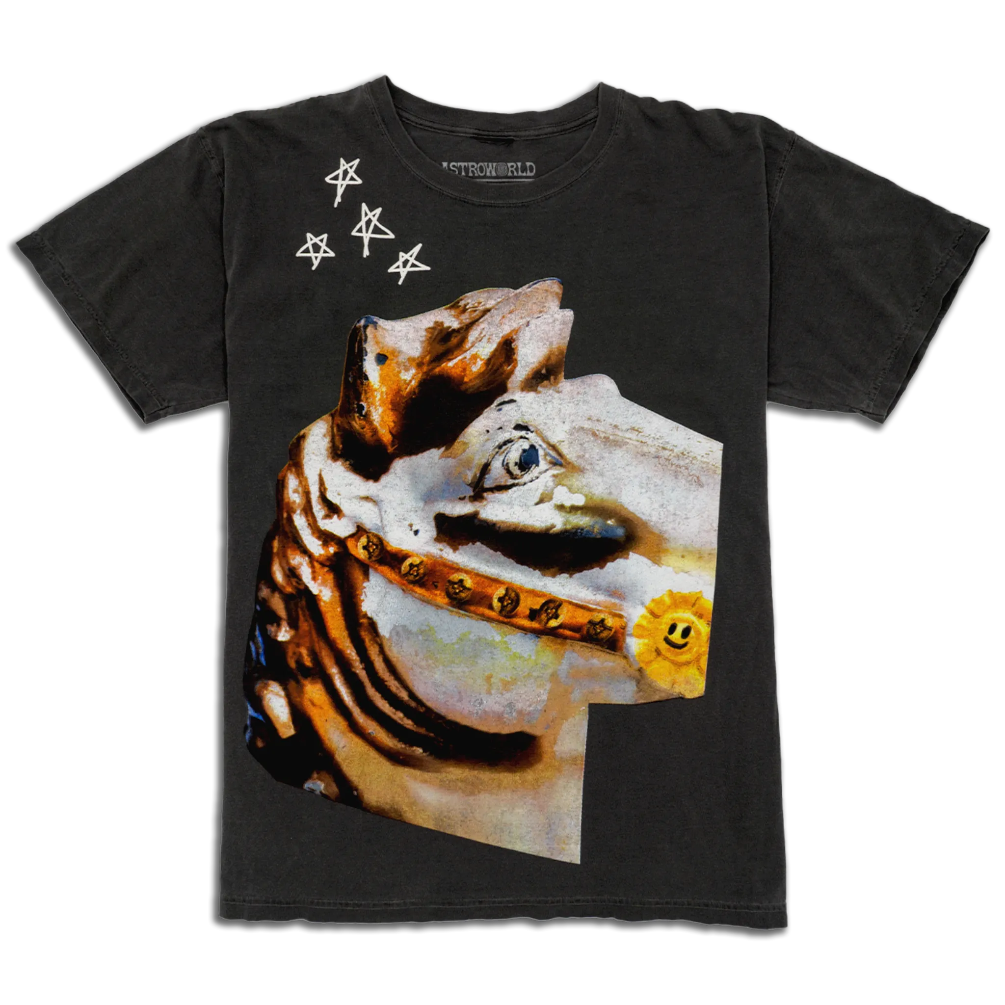 Travis Scott Astroworld Horse Head Tee Washed Black