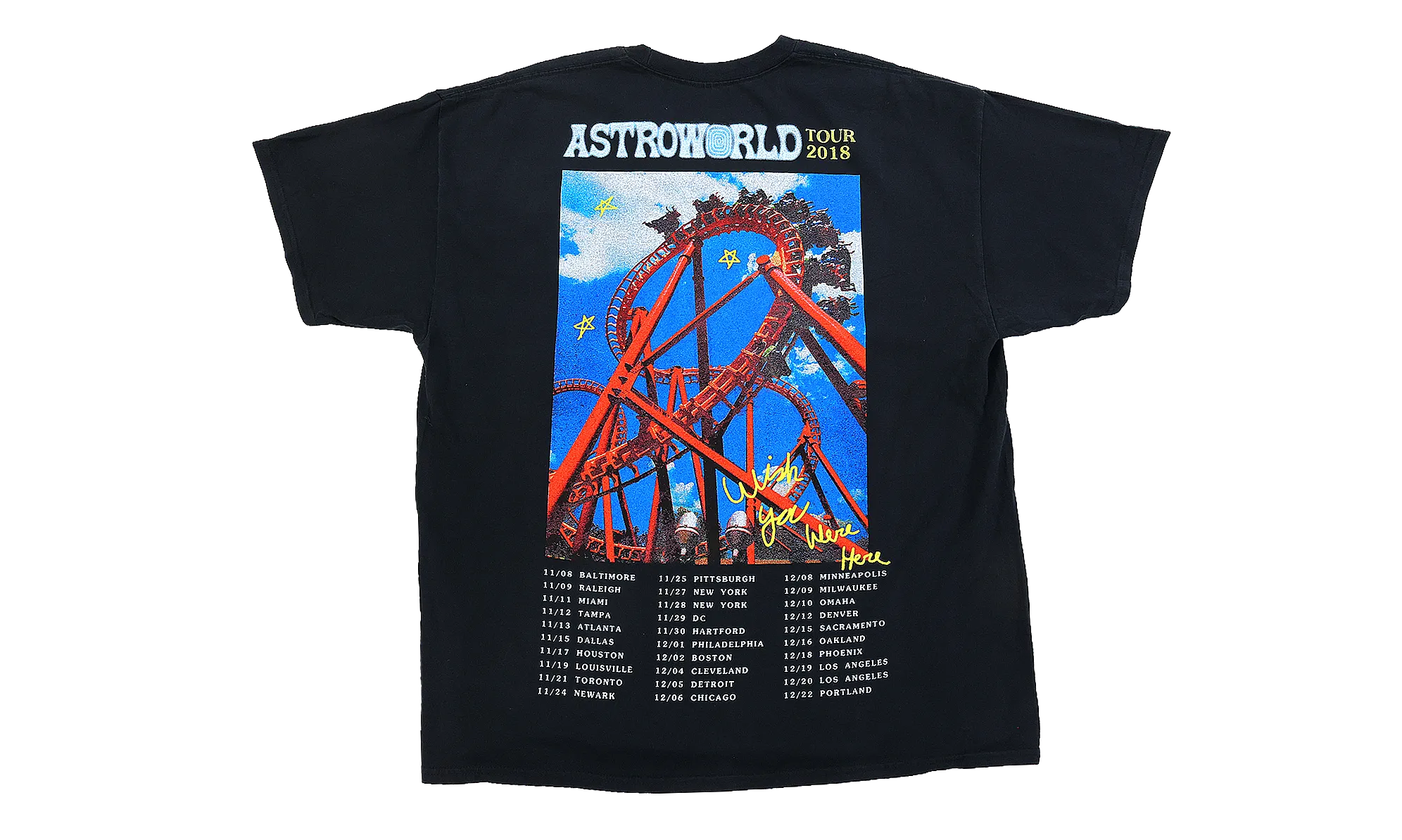 Travis Scott Astroworld Roller Coaster Tee Black