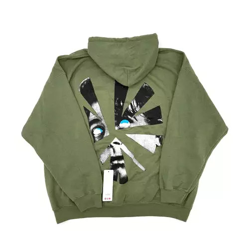 Travis Scott Astroworld Shattered Face Olive Hoodie