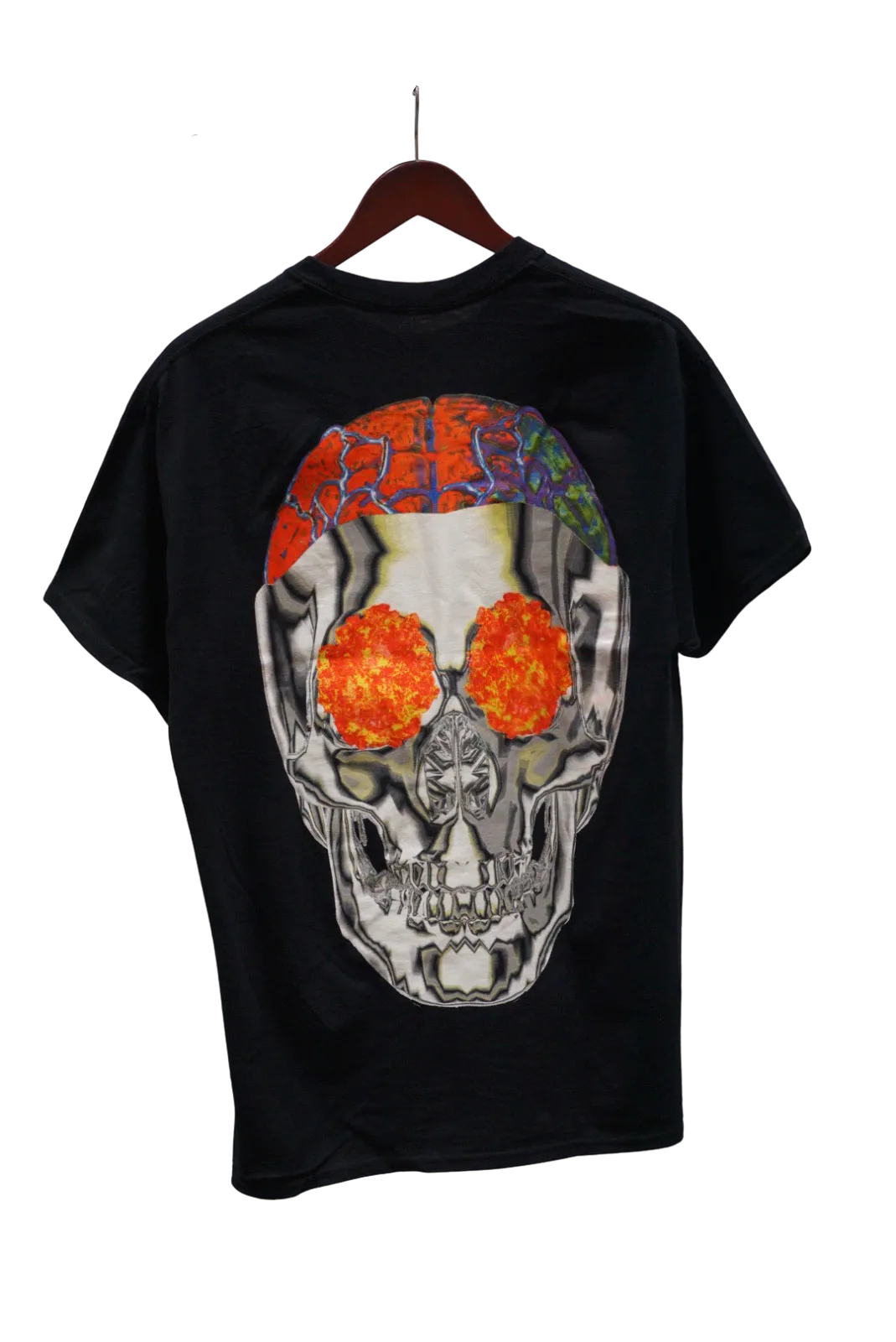 Travis Scott Birds Eye View Metallic Skull Tee Black