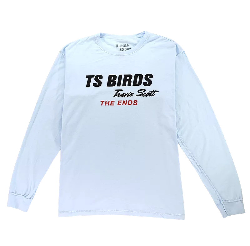 Travis Scott Birds The Ends Long Sleeve Tee Blue