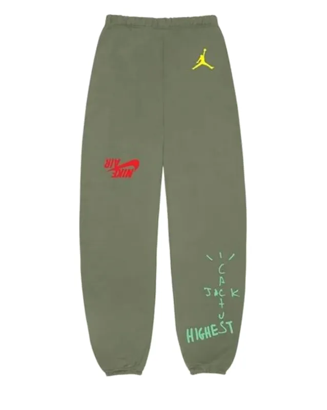 Travis Scott Jordan Cactus Jack Highest Sweatpants Olive