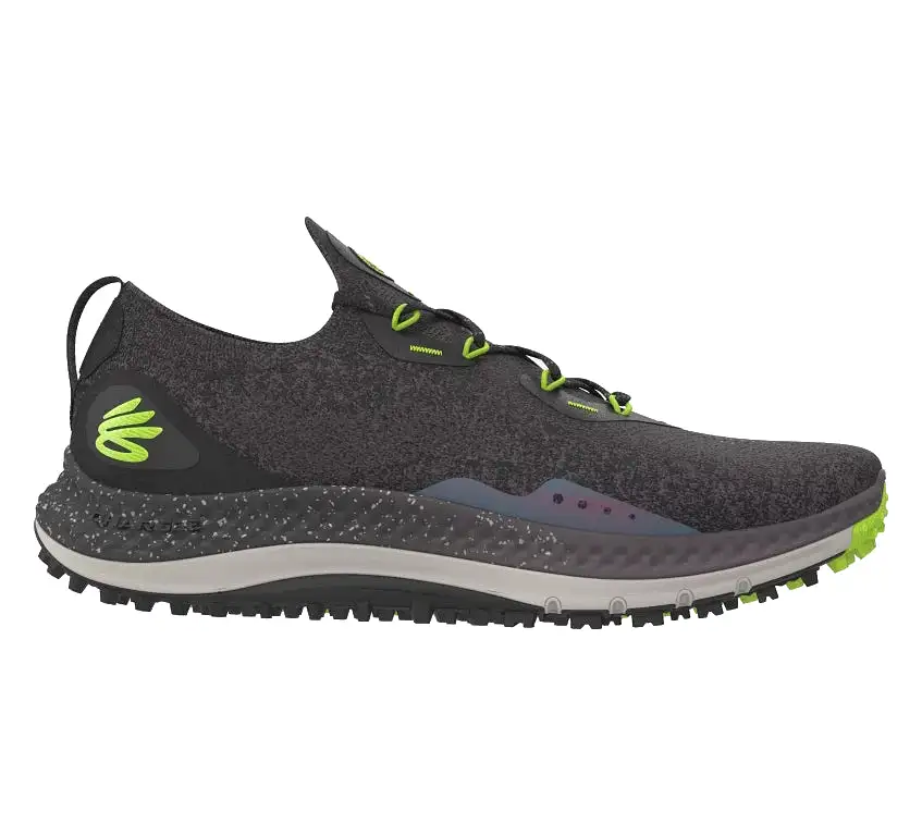 Under Armour Men's UA Charged Curry Spikeless Golf Shoes - Black/Ash/Lime